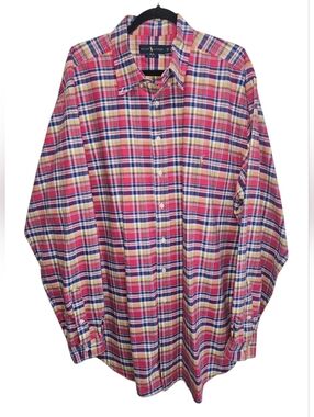 RALPH LAUREN Plaid Collared Shirt Button Front Long Sleeve Men 2XLT Classic Fit